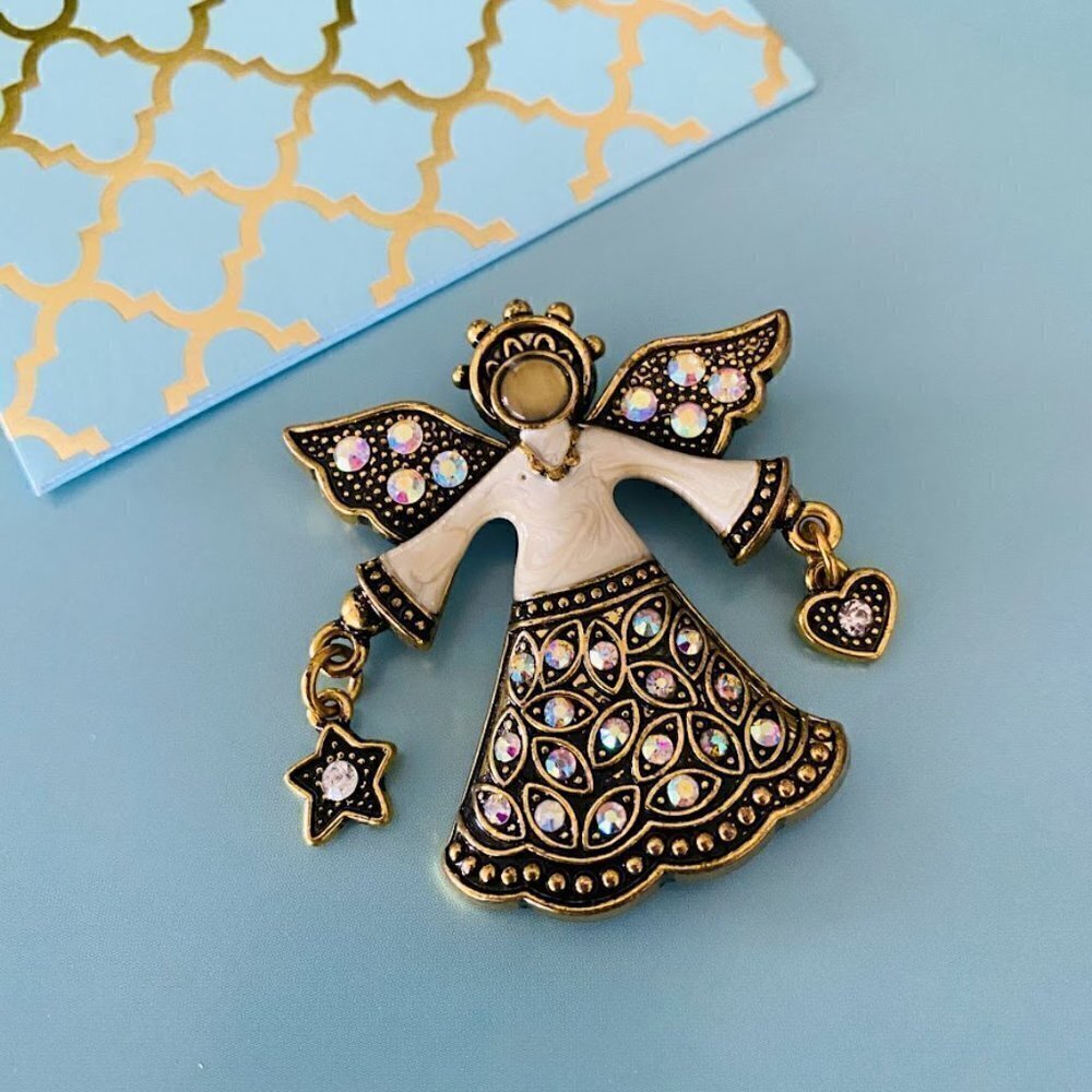 Kenneth Cole KC Angel Brooch Goldtone Pin